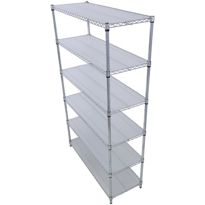6 Tier 6000Lbs Capacity Nsf Metal Shelf Wire Shelving Unit, Heavy Duty Adjustable Storage Rack With Wheels & Shelf Liners For Commercial Grade Utility Steel Storage Rack - Chrome