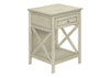 Accent End Table, 2 Tier, Storage Drawer, Transitional - White
