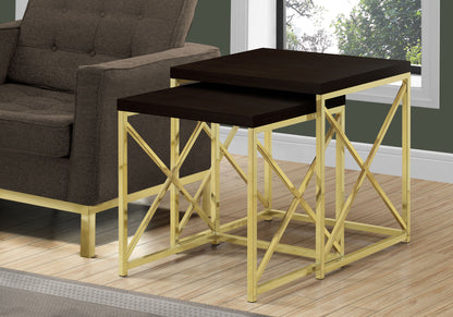 Nesting Table, Side, End, Accent, Contemporary & Modern (Set of 2) - Espresso