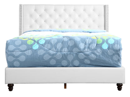 Full Upholstered Bed - White