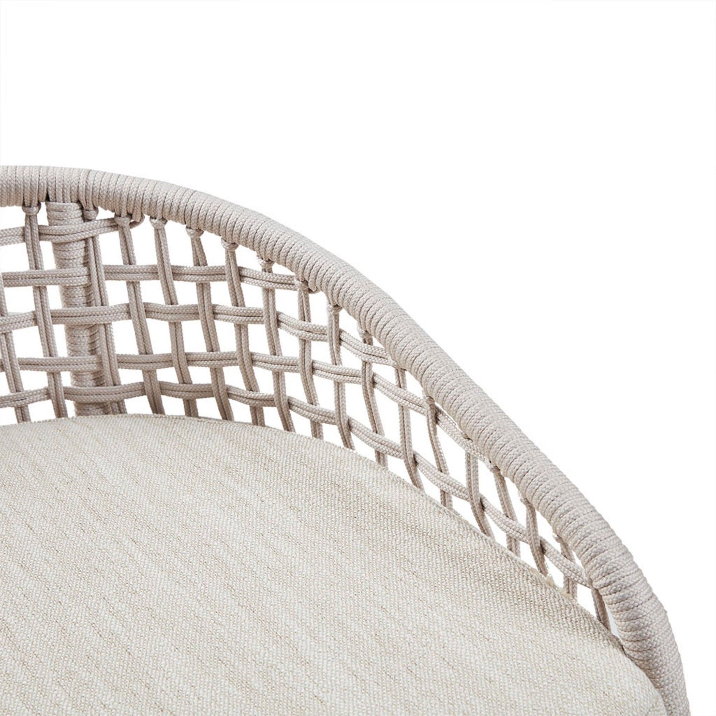 Woven Counter Stool With Upholstered Seat - Natural