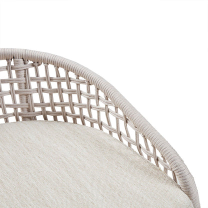 Woven Counter Stool With Upholstered Seat - Natural