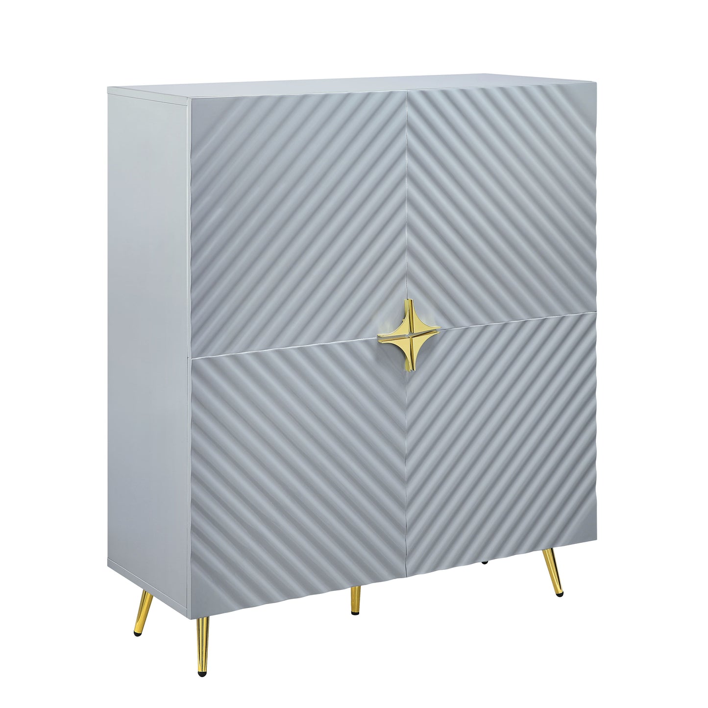 Gaines - High Gloss Accent Cabinet - Gray