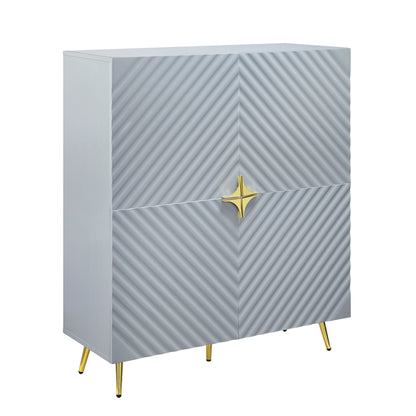 Gaines - High Gloss Accent Cabinet - Gray