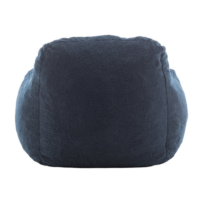 Comfy Bean Bag Chair With Filler, Tufted Memory Foam Sofa, Teddy Fabric, Fluffy And Cozy Seating For Dorm, Apartment, Or Living Room - Dark Blue