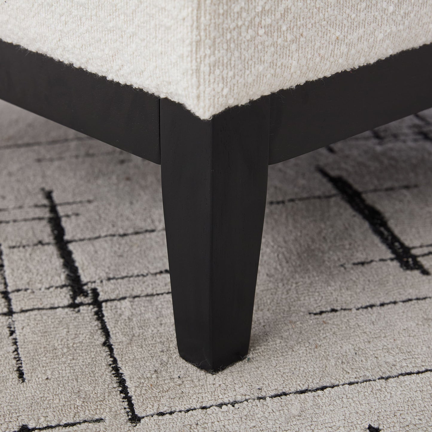 Upholstered Wood Base Storage Ottoman With Reversible Lid Coffee Table, Foot Stool Square Footrest With Rubberwood Legs For Living Room Bedroom Entryway And Office - Ivory
