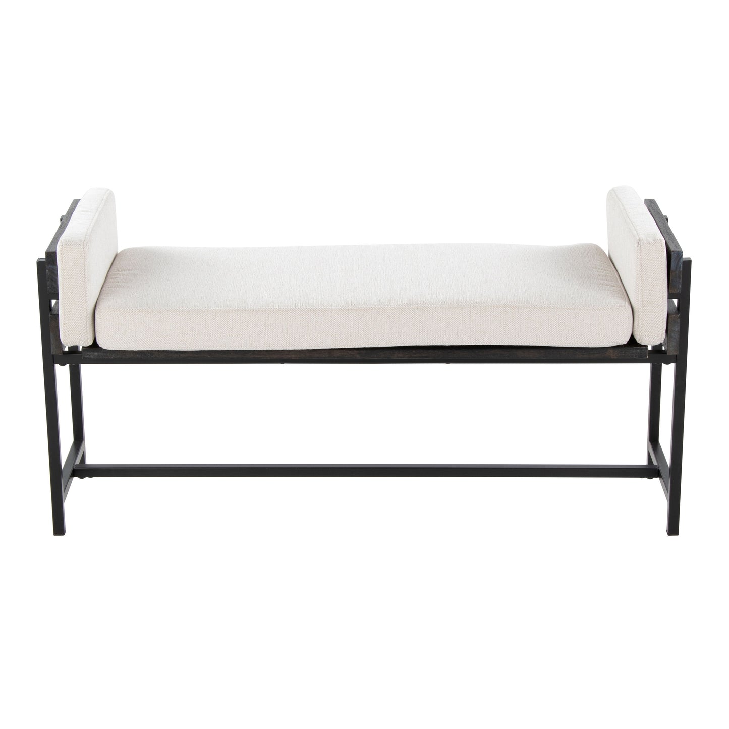 Kari - Farmhouse Bench - Black / Gray / Cream