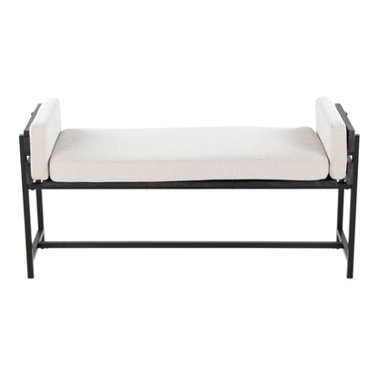 Kari - Farmhouse Bench - Black / Gray / Cream