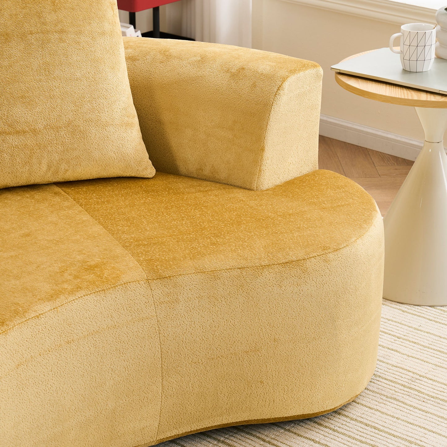 Modular Sectional Sofa With Chaise, Cloud Sectional Modern Sleeper Couch With Deep Seat, Sponge Compression Sofas - Yellow