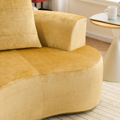 Modular Sectional Sofa With Chaise, Cloud Sectional Modern Sleeper Couch With Deep Seat, Sponge Compression Sofas - Yellow