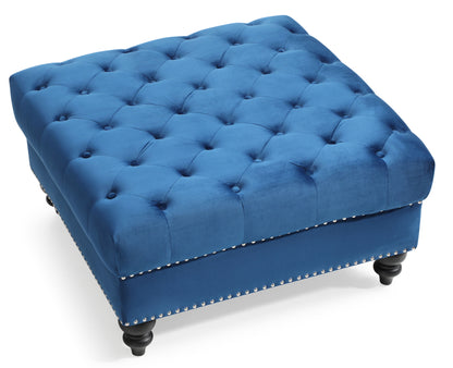 Charming Traditional Ottoman - Navy Blue