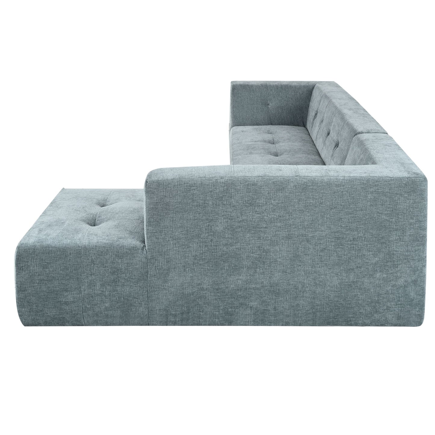 Modular Combination Living Room Sofa Set, Modern Minimalist Sofa, Living Room Upholstered Sofa Bed, Bedroom, 2 Pieces Computer Free Combination, L - Shaped - Light Gray