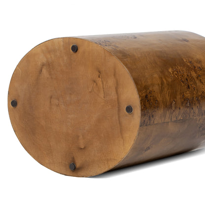Nebula - Accent Oval Pillar Side Table - Medium Brown