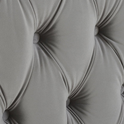 Brooklyn - Queen Tufted Panel Bed Headboard And Footboard Set - Opal Gray