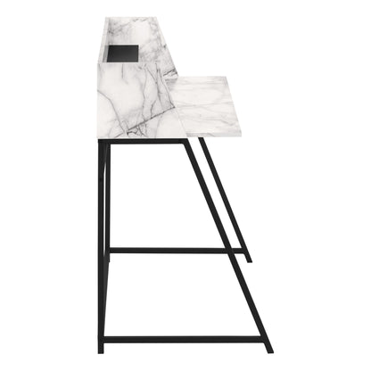 Computer Desk For Home Office, Laptop, Storage Shelves, Contemporary And Modern - White / Black