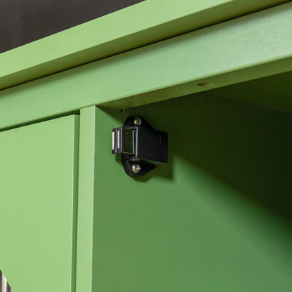 Stylish TV Cabinet, Entertainment CenterTV Stand, TVconsoletable, Media Console, Solidwood Frame, Changhong Glass Door, Metal Handle - Antique Green