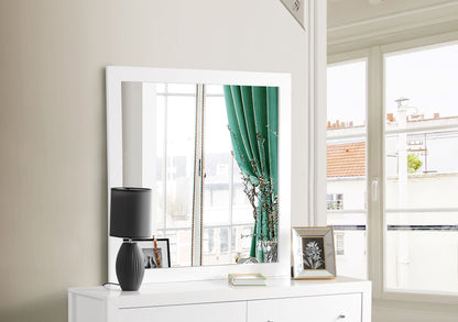 Modern Design Transitional Wall Mirror - White