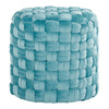 Braided - Round Ottoman - Ice Blue
