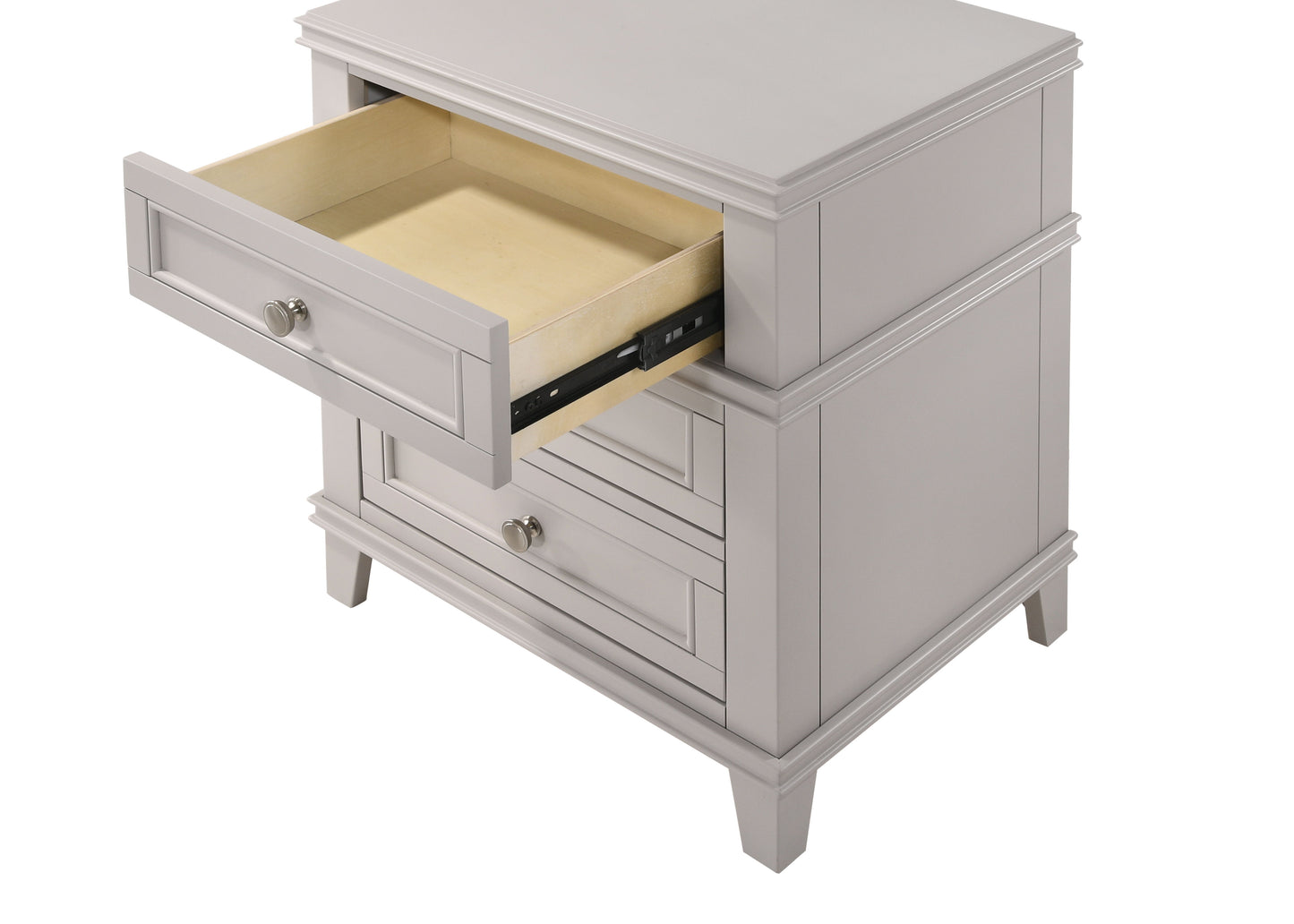 3 Drawer Nightstand With USB - Gray