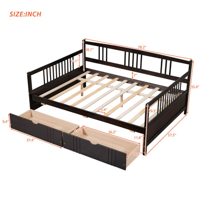 Full Size DayBed With 2 Drawers - Espresso