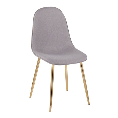 Pebble - Contemporary Chair (Set of 2) - Gold / Light Gray