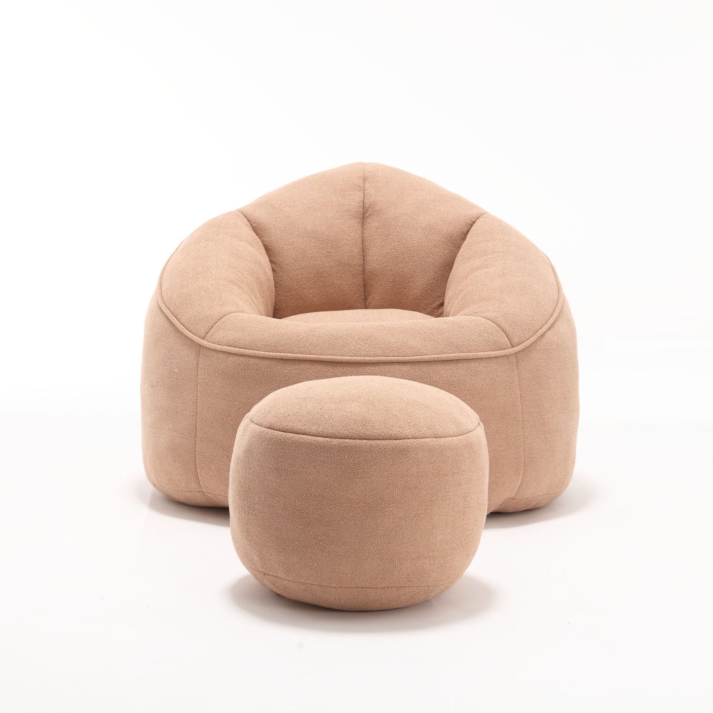 Bedding Bean Bag Sofa Chair High Pressure Foam Bean Bag Chair Adult Material With Padded Foam Padding Compressed Bean Bag With Footrest - Tan