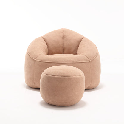 Bedding Bean Bag Sofa Chair High Pressure Foam Bean Bag Chair Adult Material With Padded Foam Padding Compressed Bean Bag With Footrest - Tan