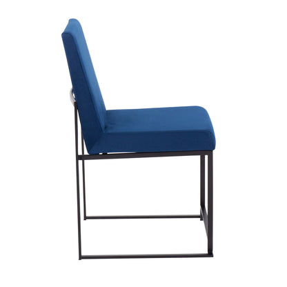 Fuji - Contemporary High Back Dining Chair (Set of 2) - Black / Blue