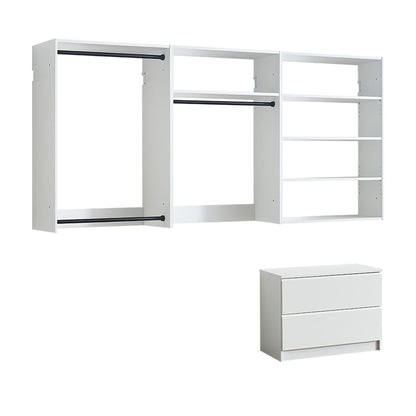 Devi - Wall Mounted Wood Closet System With Modular Versatility And Warm - White