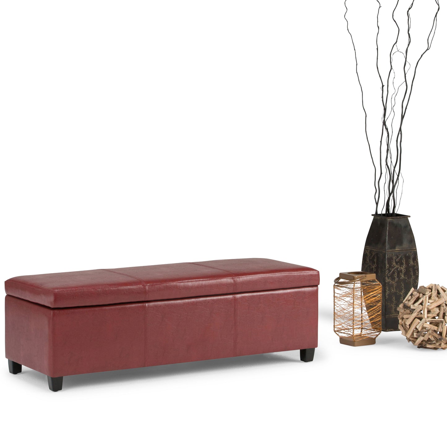 Avalon - Storage Ottoman Bench - Red