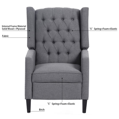 Manual Wing Chair Recliner - Gray