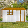 10'x8' Garden Sheds Outdoor Storage Sheds With Window - White / Yellow