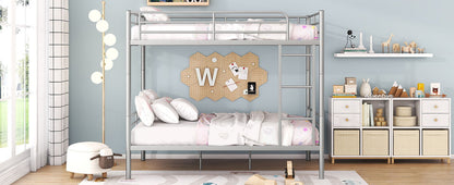 Full Over Full Metal Bunk Bed - Sliver