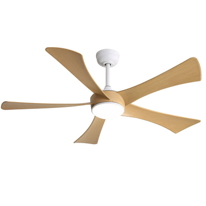 Modern Ceiling Fan With 22W LED Light And Remote Control 5 ABS Blades For Living Room - White