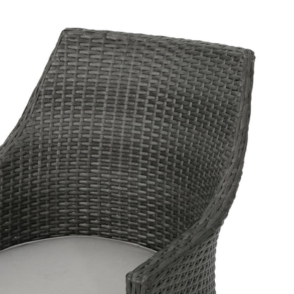 Hillhurst - Outdoor Chair, Comfortable Rattan With Weather Resistant Cushion (Set of 2) - Gray