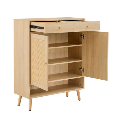 Multi Functional Modern Minimalist Shoe Cabinet Seamlessly Fits Into Nordic, Japanese, And Industrial Style Interiors - Natural Wood