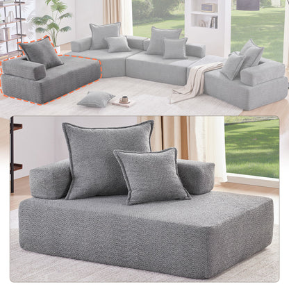 Lounge Frame For Oversized Modular U Shaped Sectional Floor Couch Convertible Compressed Couch, Spacious Foam Filled Sofa - Gray