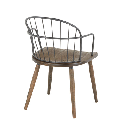 Riley - Industrial Chair - Dark Walnut / Black