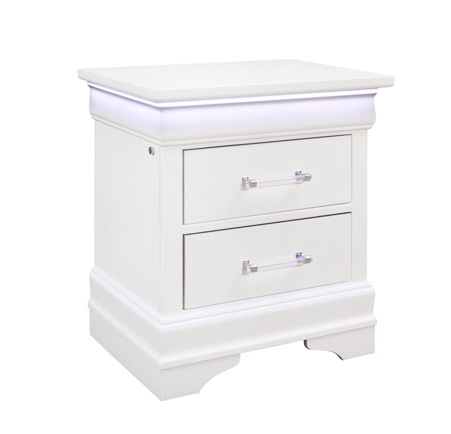 Charlston - Nightstand With LED - White