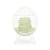 Cosmos - Round Hammered Iron Teardrop Chair - White / Green