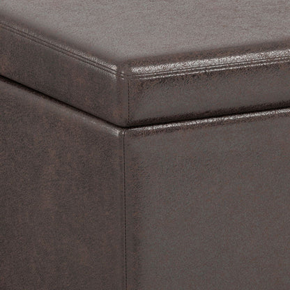 Avalon - Extra Large Storage Ottoman Bench - Distressed Brown