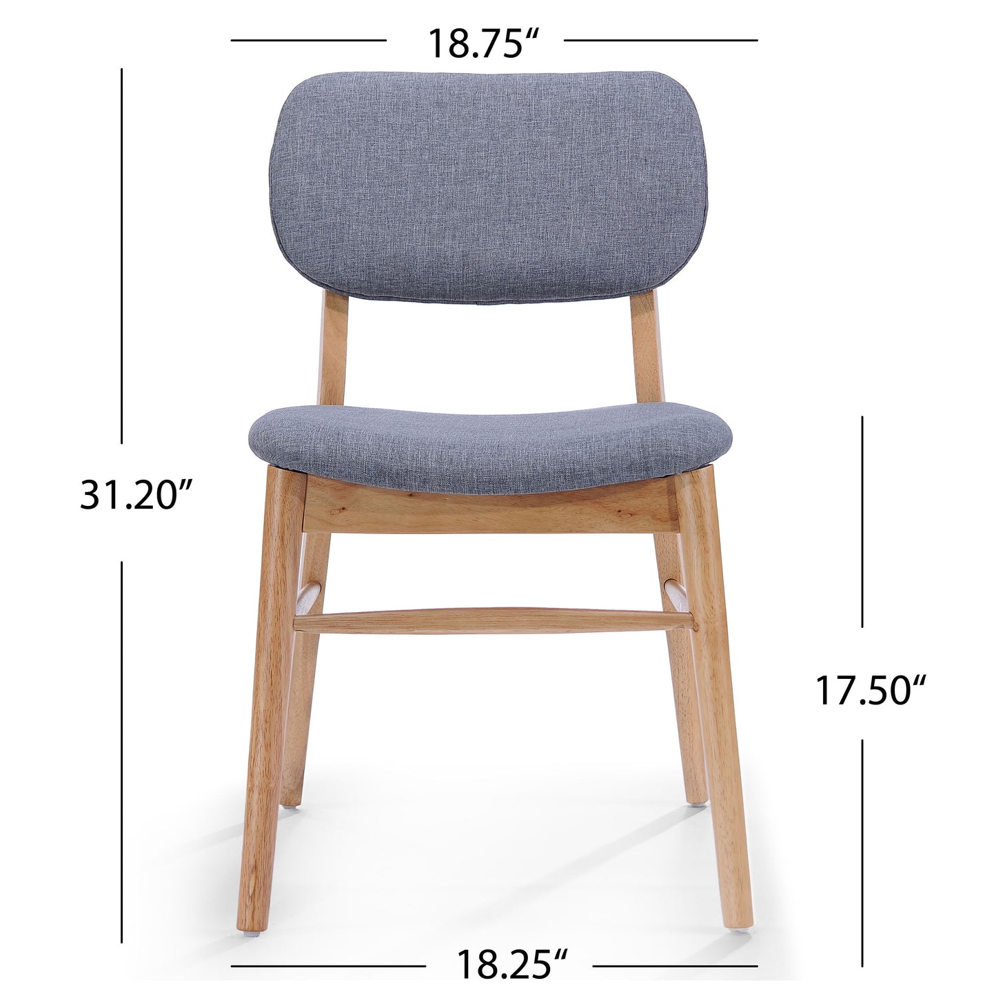 Voyager Upholstered Accent Chair With Splayed Legs And Wood Frame (Set of 2) - Gray