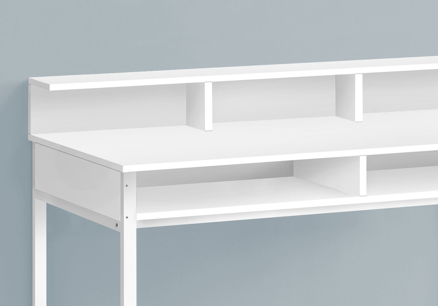 Computer Desk, Home Office, Standing, Storage Shelves, Laptop, Contemporary & Modern - White
