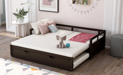 Extending Daybed With Trundle, Daybed With Trundle - Espresso