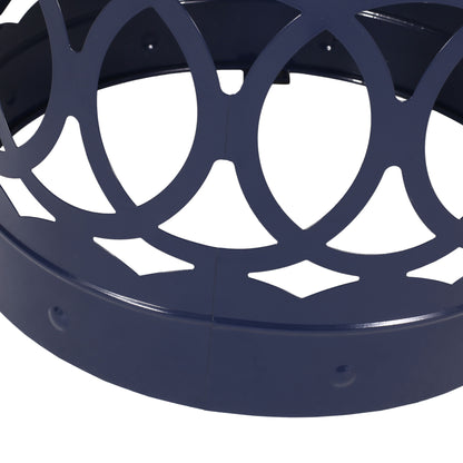 Outdoor, Metal End Table Large - Navy Blue