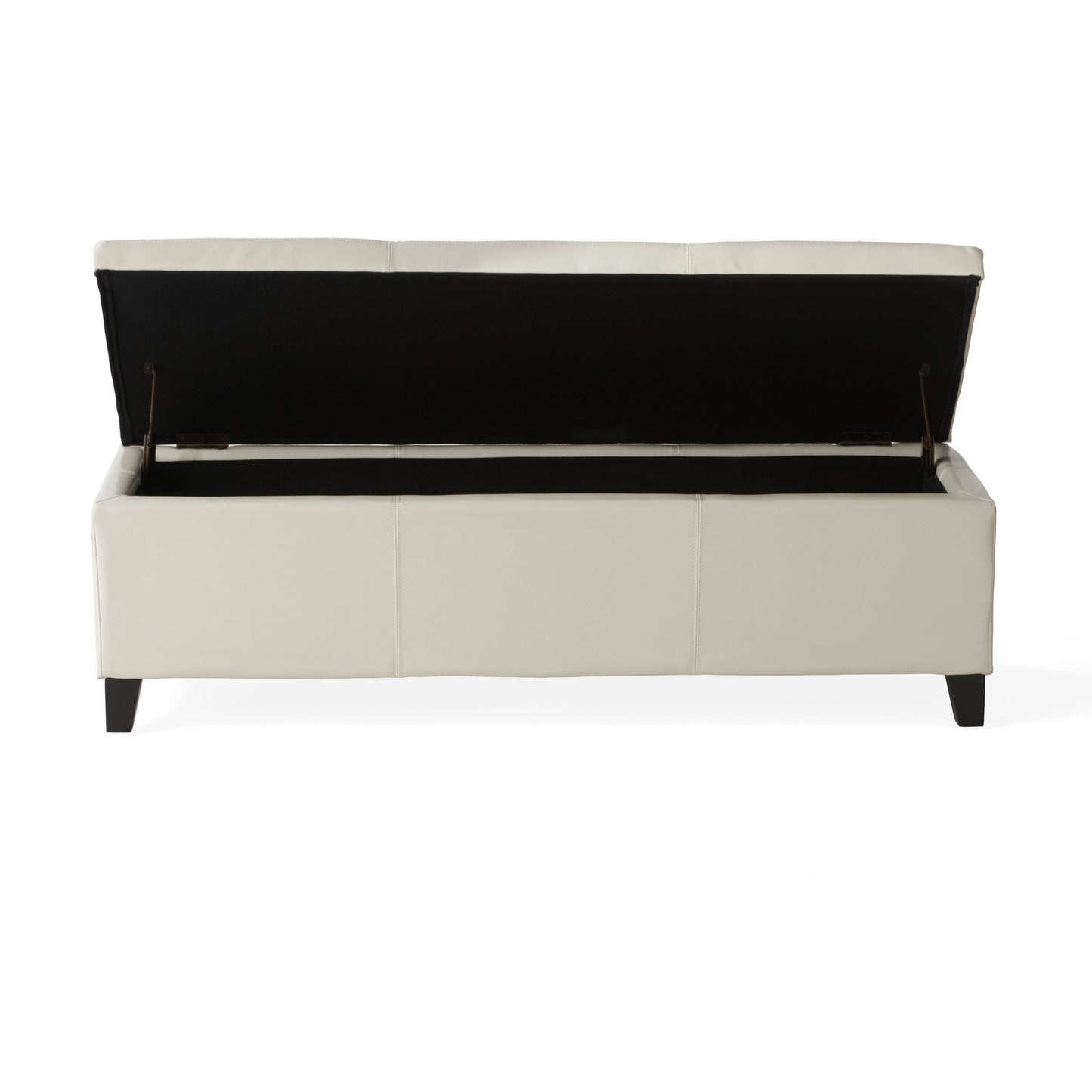 Glouster - Storage Ottoman With Leather Upholstery - Ivory
