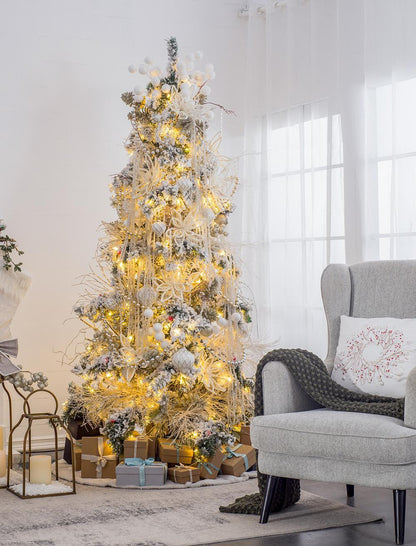 Christmas Ball Ornaments, Decorative Hanging Ball Christmas Tree Ornaments For Holiday Decorations (Set of 12) - White