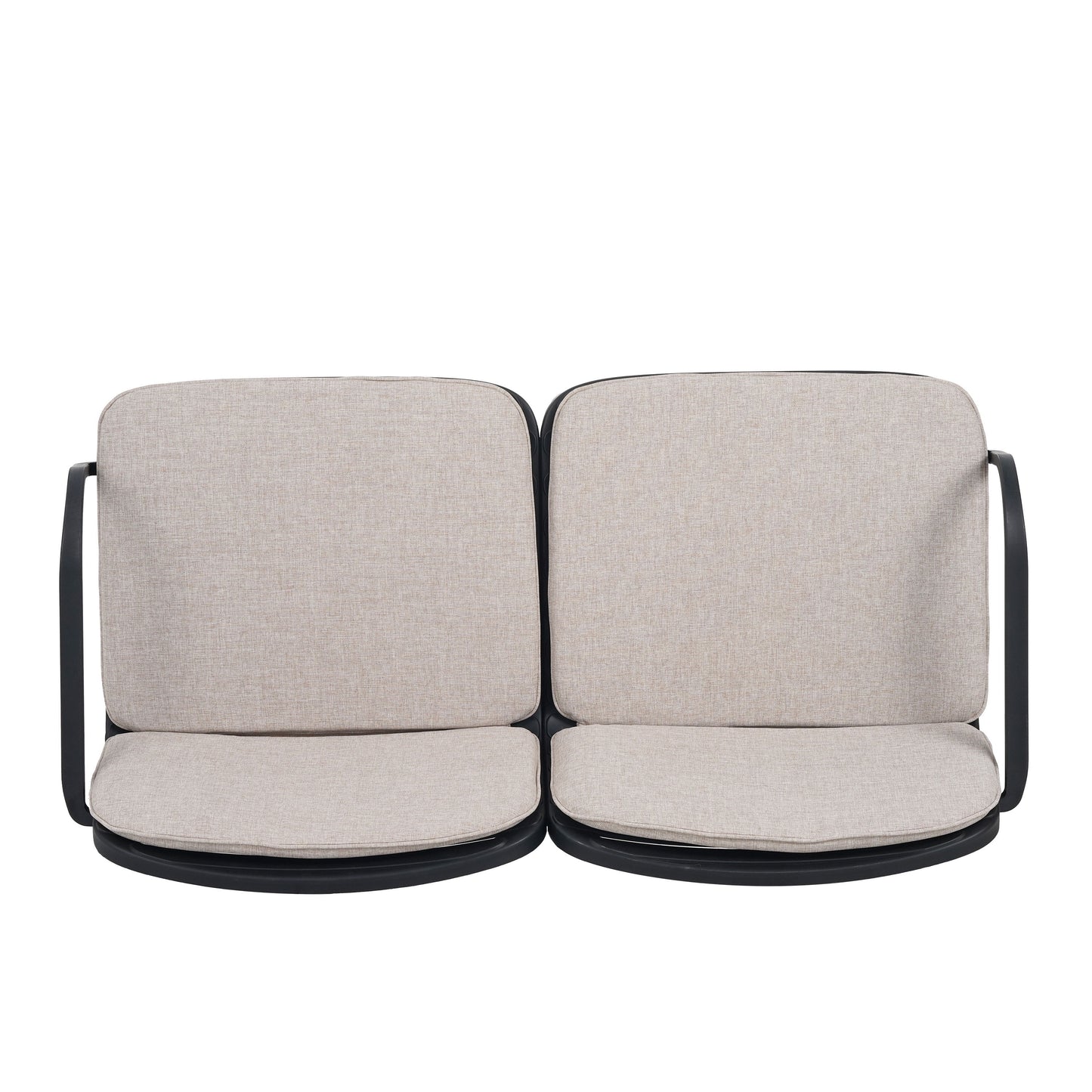 Luna - Outdoor Patio Loveseat With Frame And Cushions Weather Resistant Pp Material - Beige / Black