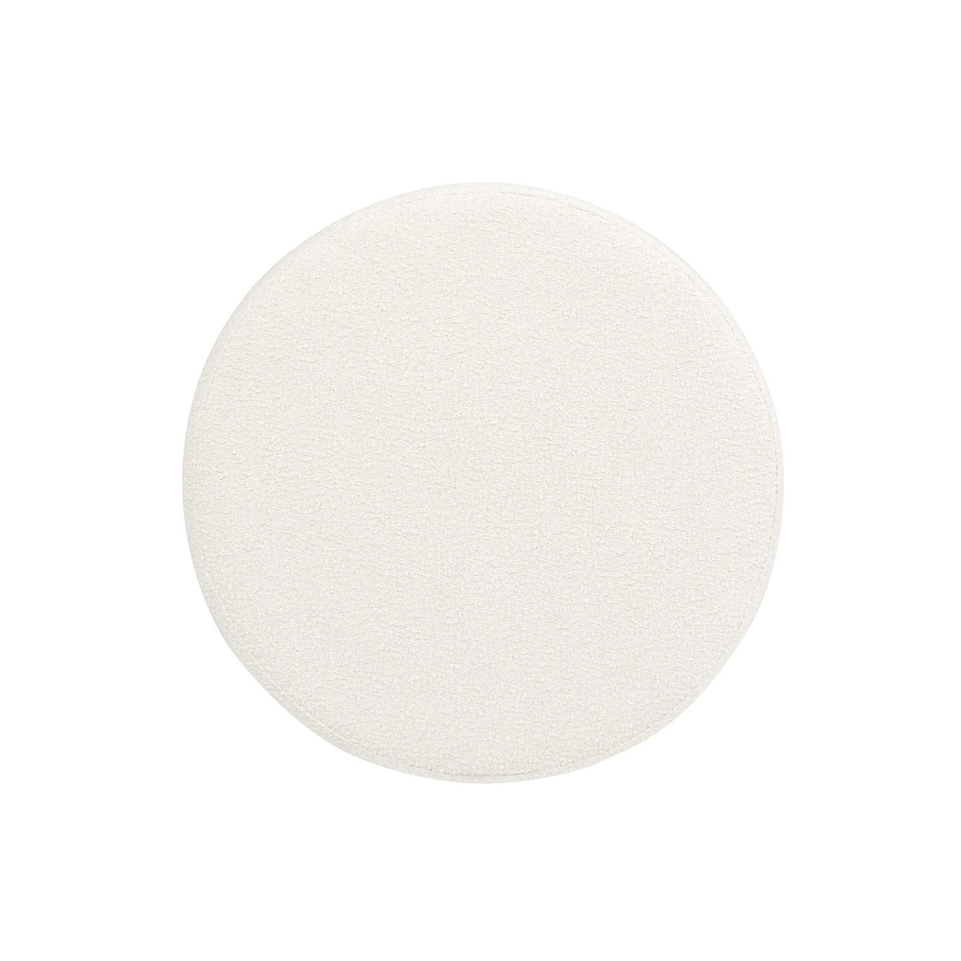 Fuji - Round Upholstered Storage Cocktail Ottoman - Ivory White