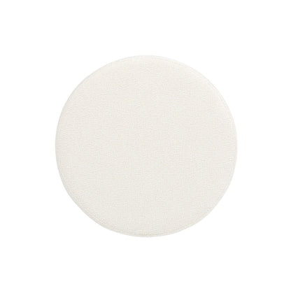 Fuji - Round Upholstered Storage Cocktail Ottoman - Ivory White